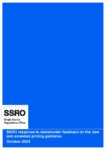 SSRO response to stakeholder feedback on the new and amended pricing guidance