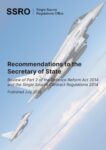 Review of the Single Source Regulatory Framework Recommendations to the Secretary of State